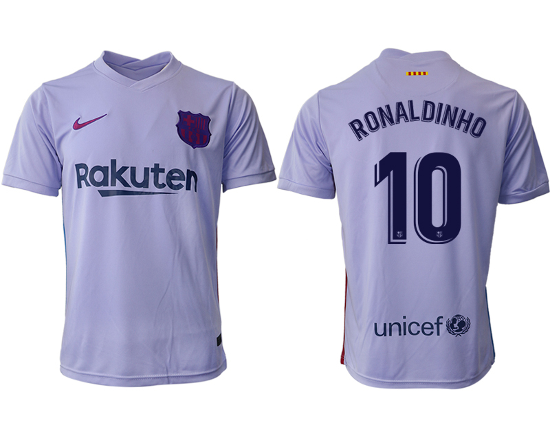Men 2021-2022 Club Barcelona away aaa version purple #10 Soccer Jersey